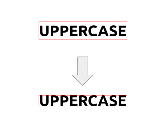 Illustrating how to remove spaces above and below an uppercase text