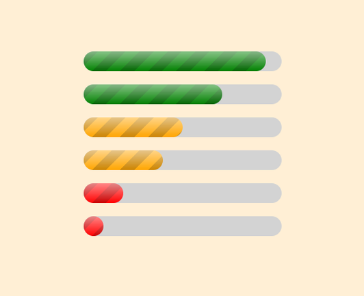 Progress elements with dynamic coloration
