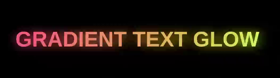 Animated GIF. Gradient text having the same gradient for its text glow. The gradient cycles in between two hues 90° apart.
